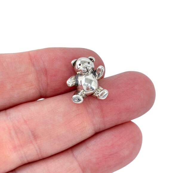 Vintage Sterling Silver 925 | Waving Teddy Bear Pendant - Picture 1 of 7